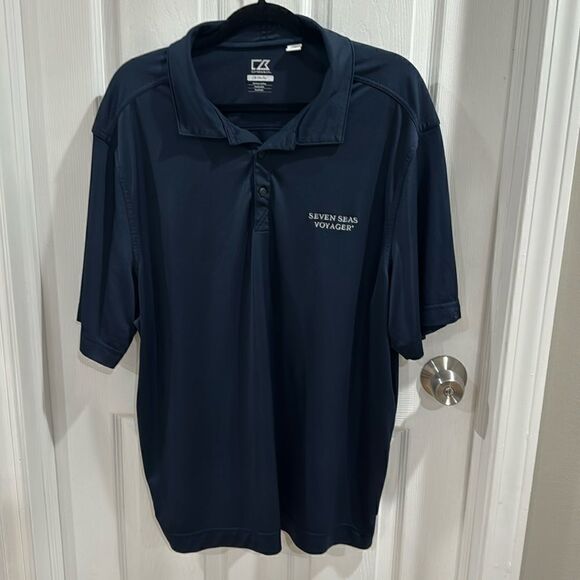 CUTTER & BUCK POLO SHIRT. NAVY BLUE. - Picture 1 of 4